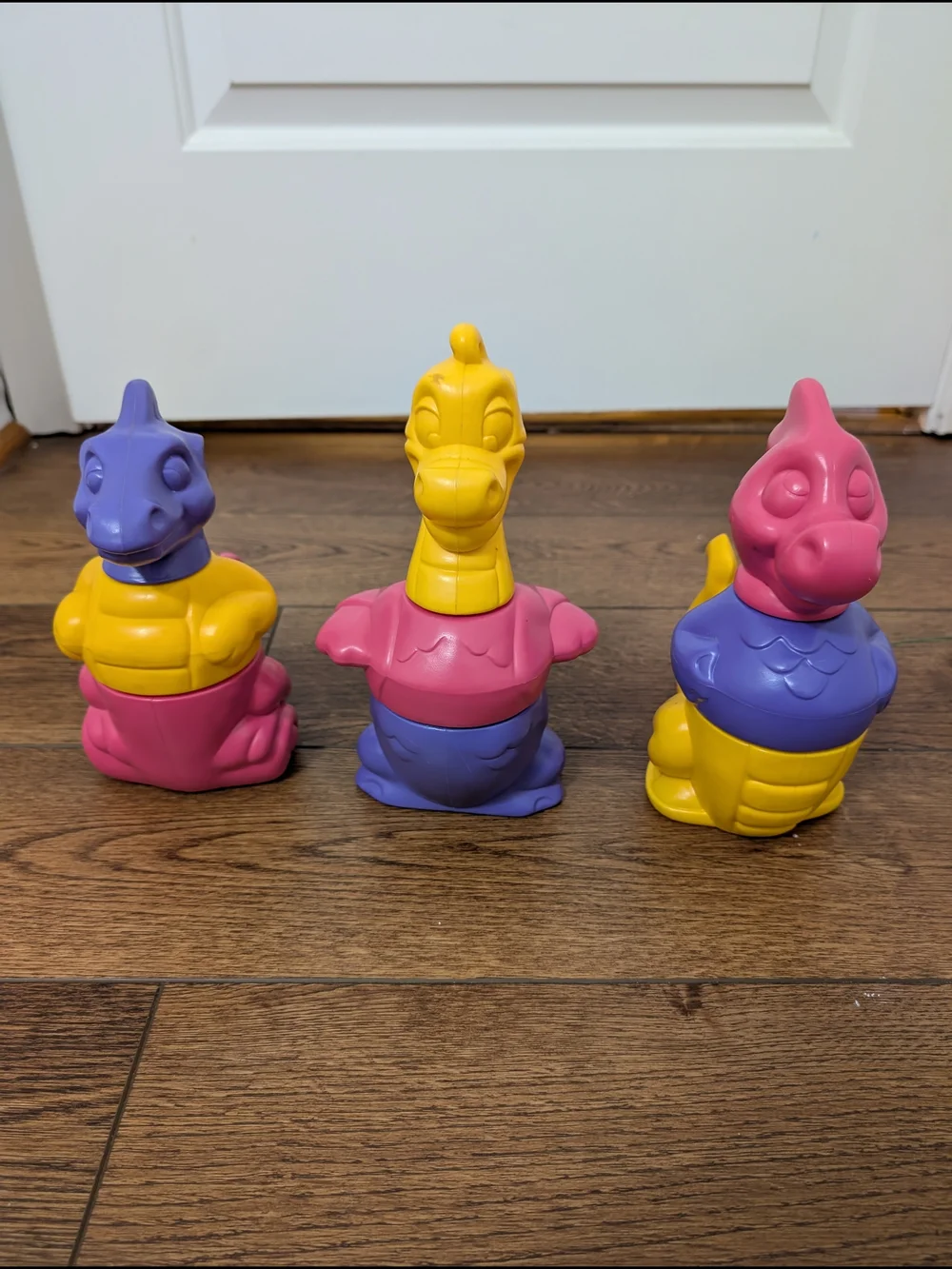 Vintage 1992 Tupperware Tuppertoys Set Of 3 Dragons